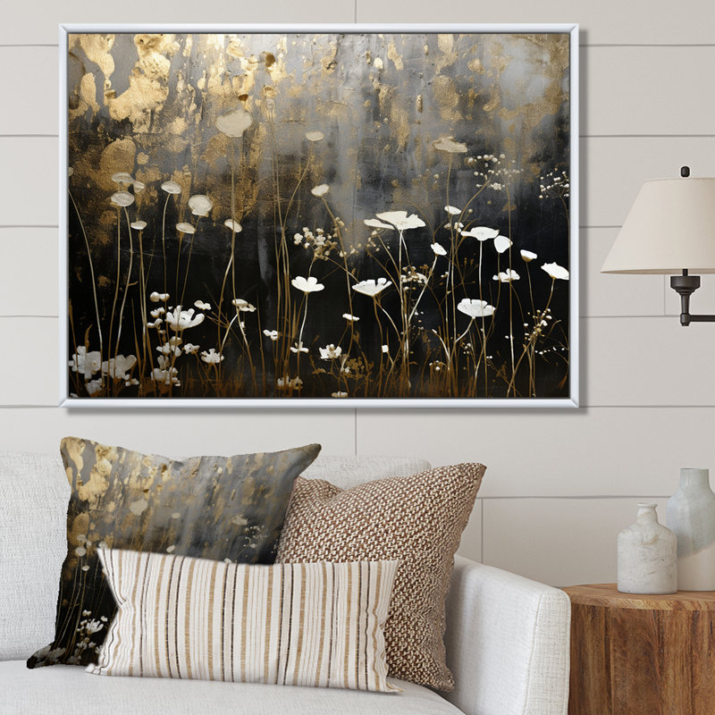 Gilded Garden Blooming Meadows III - impression, H 12 po x l 20 po x P 1,5 po, Cadre naturel flottant