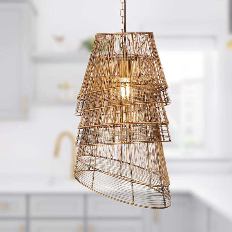 Luminaire suspendu en laiton à niveaux 12,25 po Viorika