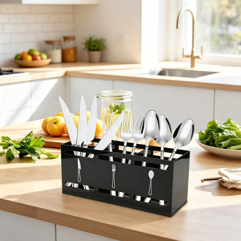 Acrylic Rectangle Flatware Caddy