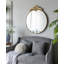 Grand miroir mural rond 36 po x 41 po avec cadre en métal