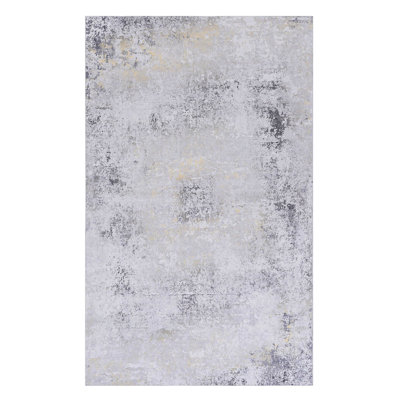 Machine Washable Rugs, Low-pile, Non-slip, Soft And Fluffy, Foldable, For Living Room - Gray Area Stain , Perfect Bedroom, Room, Kitchen, Dining
