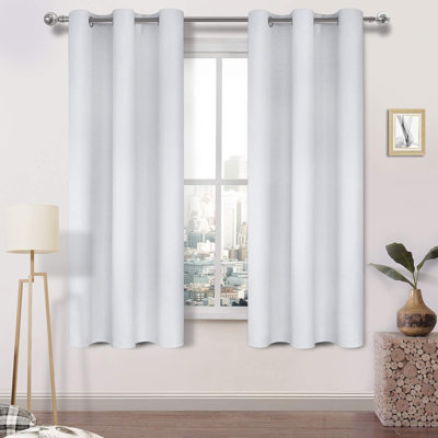2 Thick Panels Room Darkening 85% Blackout Curtains, Thermal Insulated Block Out Light Grommet Top Drapes