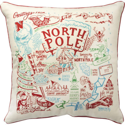 Primitives By Kathy Decorative Super North Pole Holiday Christmas Throw Pillow