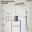 Wall Mounted Digital  Shower System , 12"  High Pressure Rainfall Shower Head with Handheld Shower-83197652