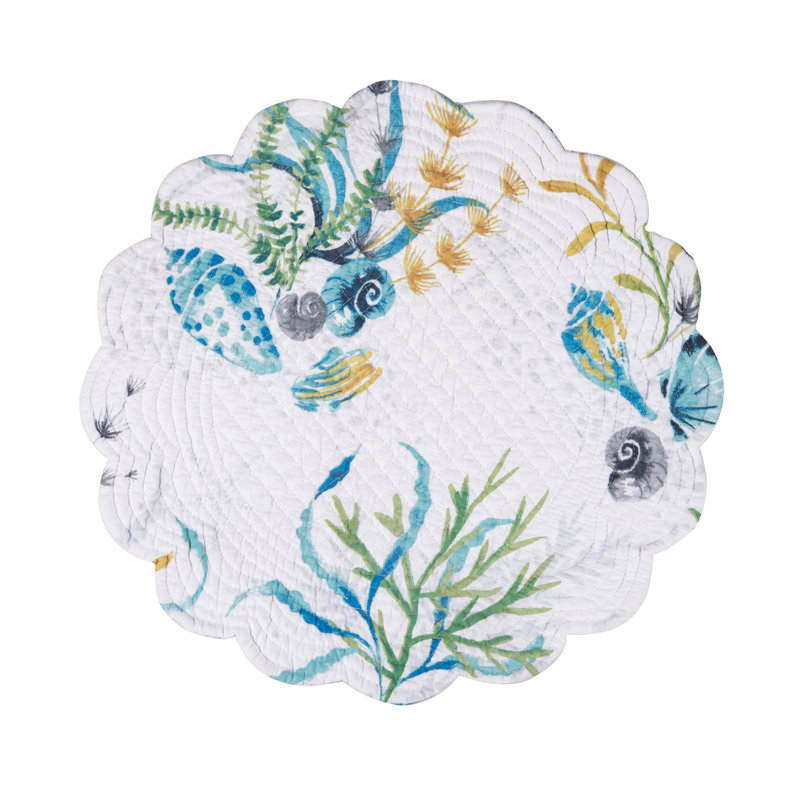Marlowe Sound Coastal Reef Print Cotton Placemats Set of 6