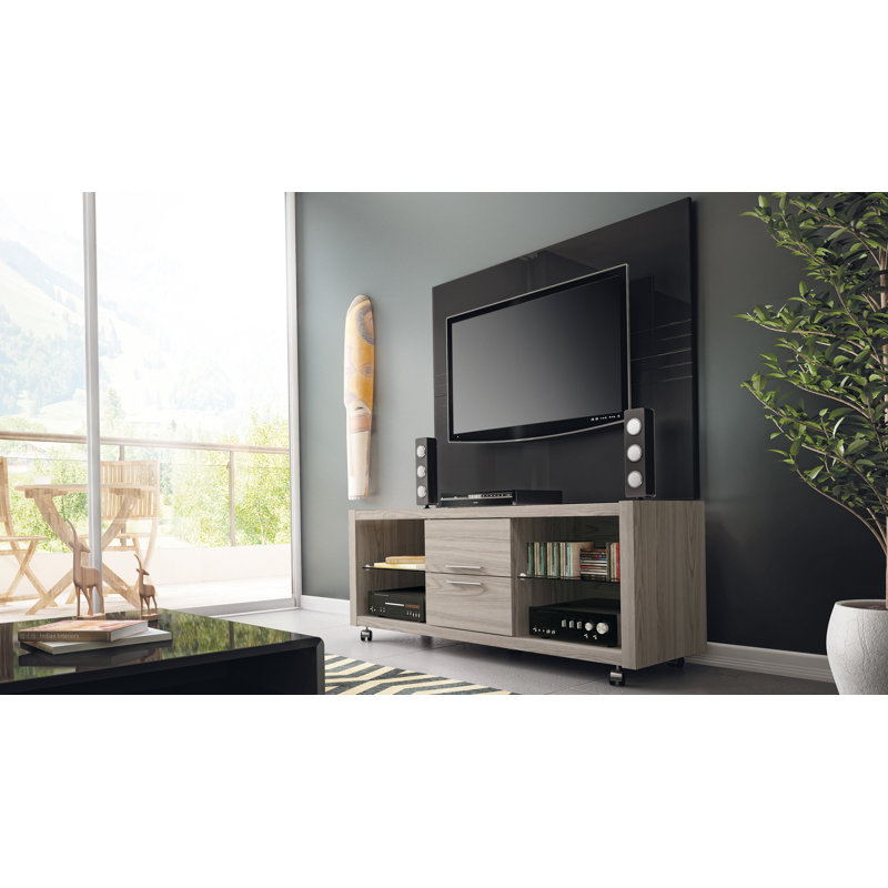 Austwell Unfinished TV Stand with Fireplace Included, Nature White / Pro Touch