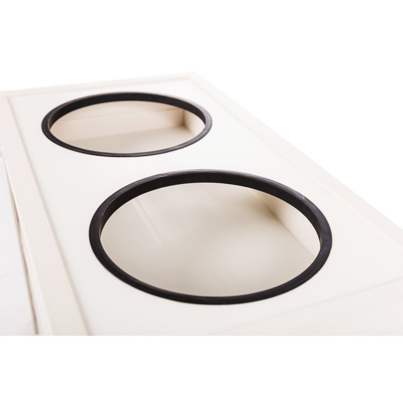 Mangeoire pour chien avec rangement Southfield ECOFLEX, Blanc antique