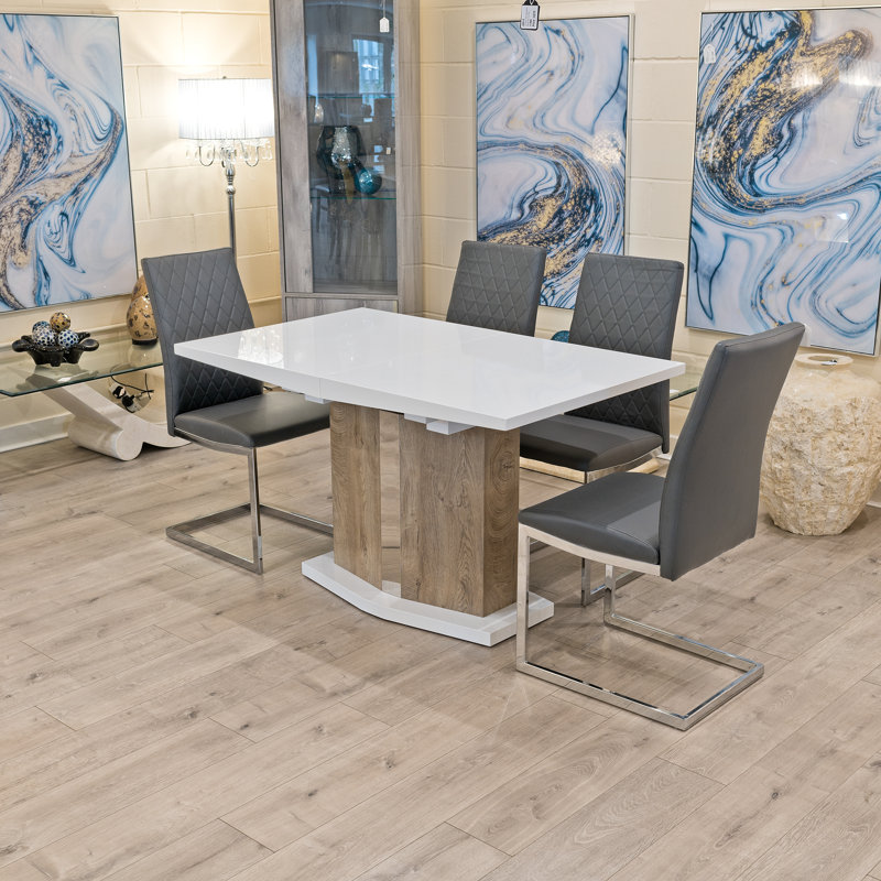 Ogunquit 4 -Person Butterfly Leaf Dining Set, Grey