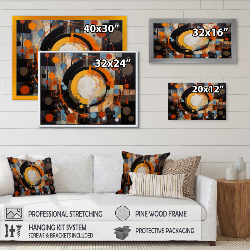 Fascinating Abstract Shapes III - reproduction d'art sur toile abstraite, H 34 po x l 44 po x P 1,5 po