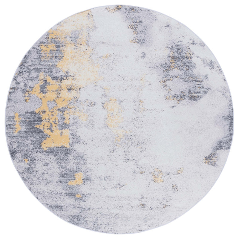 Tacoma Performance Machine Washable Abstract Rug, Round 6'