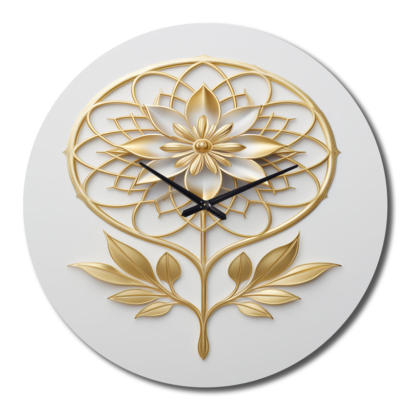 Shivendra - Horloge murale botanique abstraite, Grand