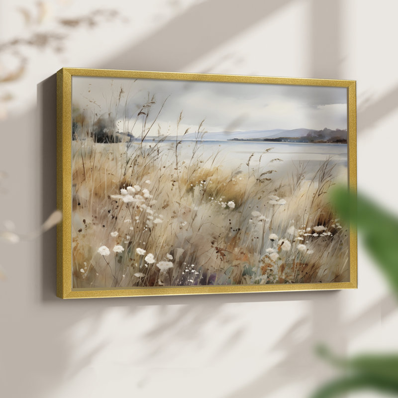 Paysages rétro-DCCCLX-impression encadrée - réaménageable, H 11 po x l 14 po, Or