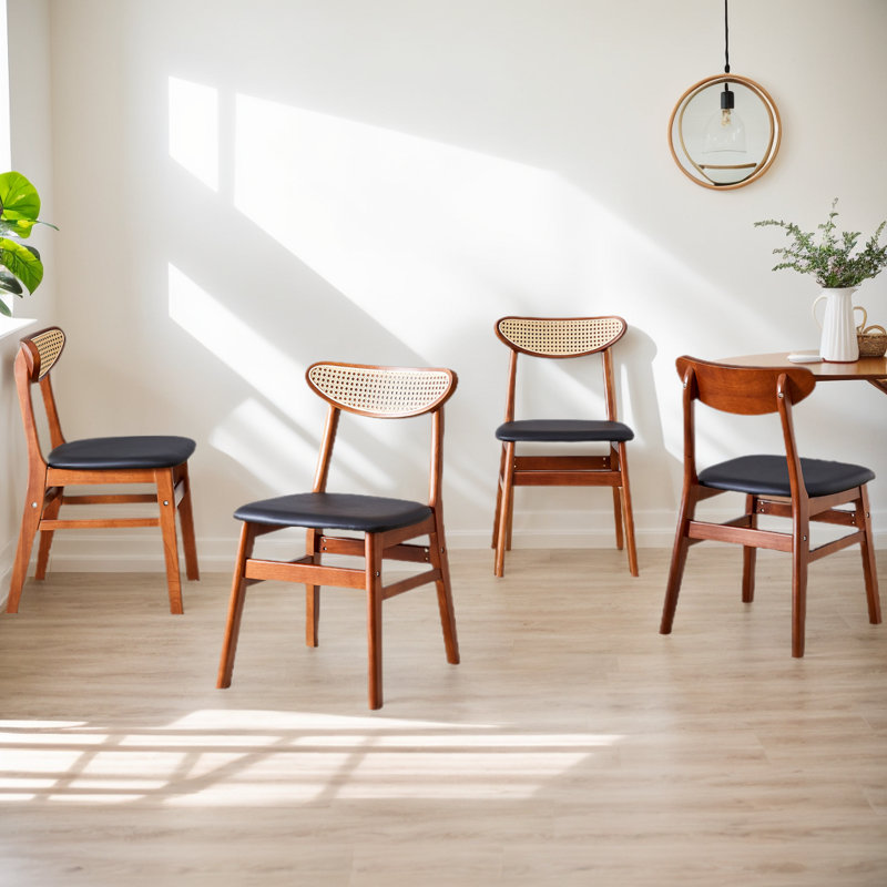 Ensemble de 4 chaises d'appoint rembourrées Charisa,  Brun foncé