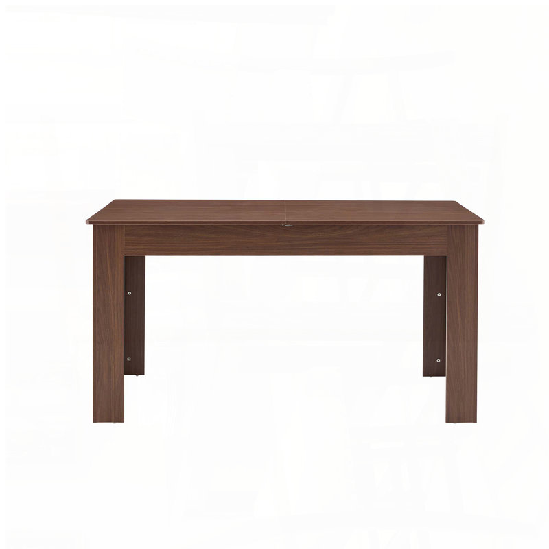 Extendable Rectangular Dining Table with Drop Leaves - Walnut Finish, Space-Saving