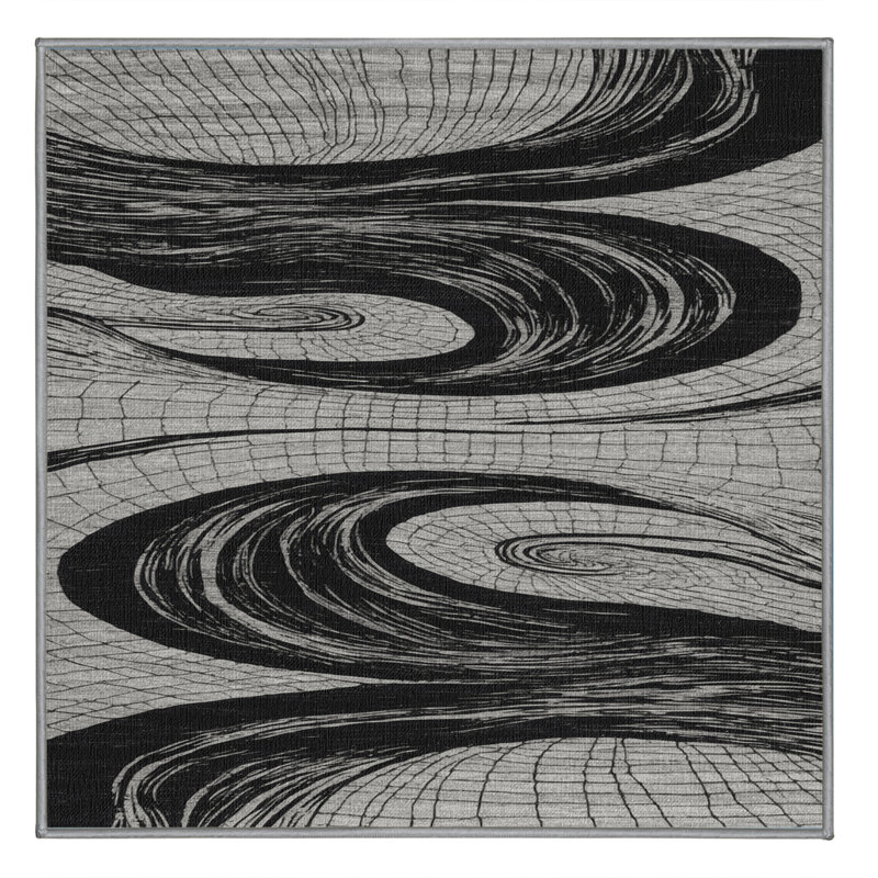 Tapis gris lavable à la machine, Carré 3 pi