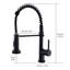 Robinet de cuisine avec robinet escamotable noir, céramique, à égratignures et taches noir, construction, jet d'eau pratique