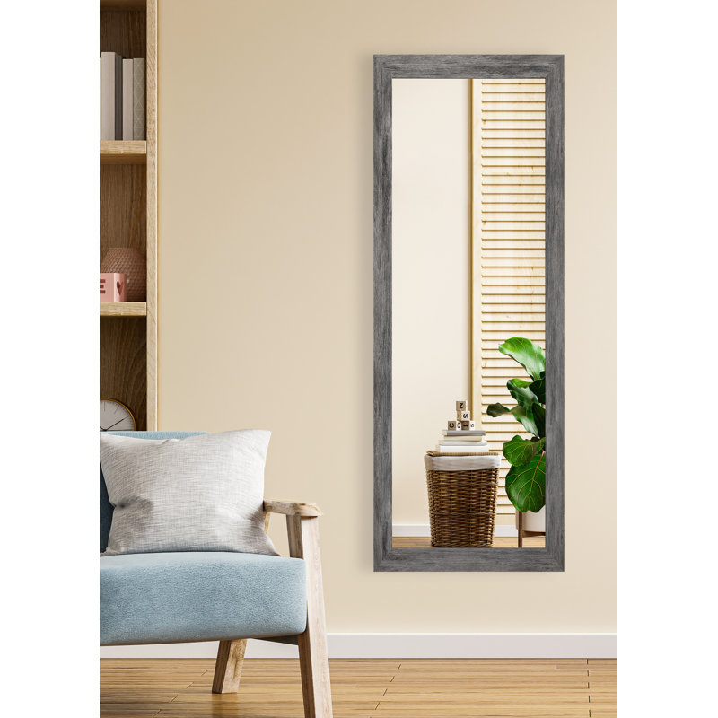 Hemmer Flat Mirror, 59.5" H x 20.5" W, Rustic Gray