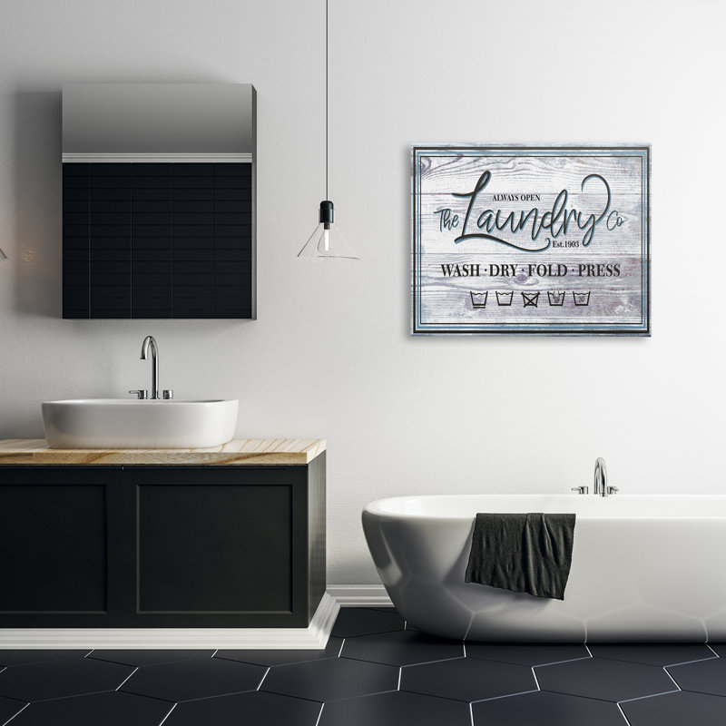 " The Laundry Sign ", Wrapped Canvas, 30" H x 40" W x 1.5" D