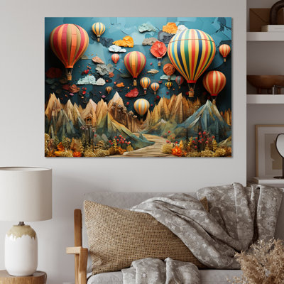 " Colourful Hot Air Ballon Collage "