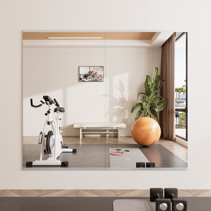 Rectangle Full Length Wall Mirror Set Home Gym Mirror Tempered Glass Mirror, 60" x 36", 2
