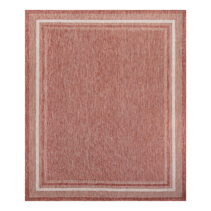 Tapis rouge rouille intérieur / extérieur Reyhan, Rouge, Rectangle 10' x 13'1"