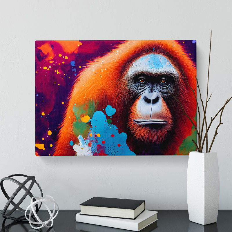 Orangutan Splash Vol.1 Abstract - Wrapped Canvas, 40cm H x 60cm W x 3cm D