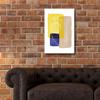 «Lemon Pop Line Art» par Linda Woods, art mural en verre acrylique