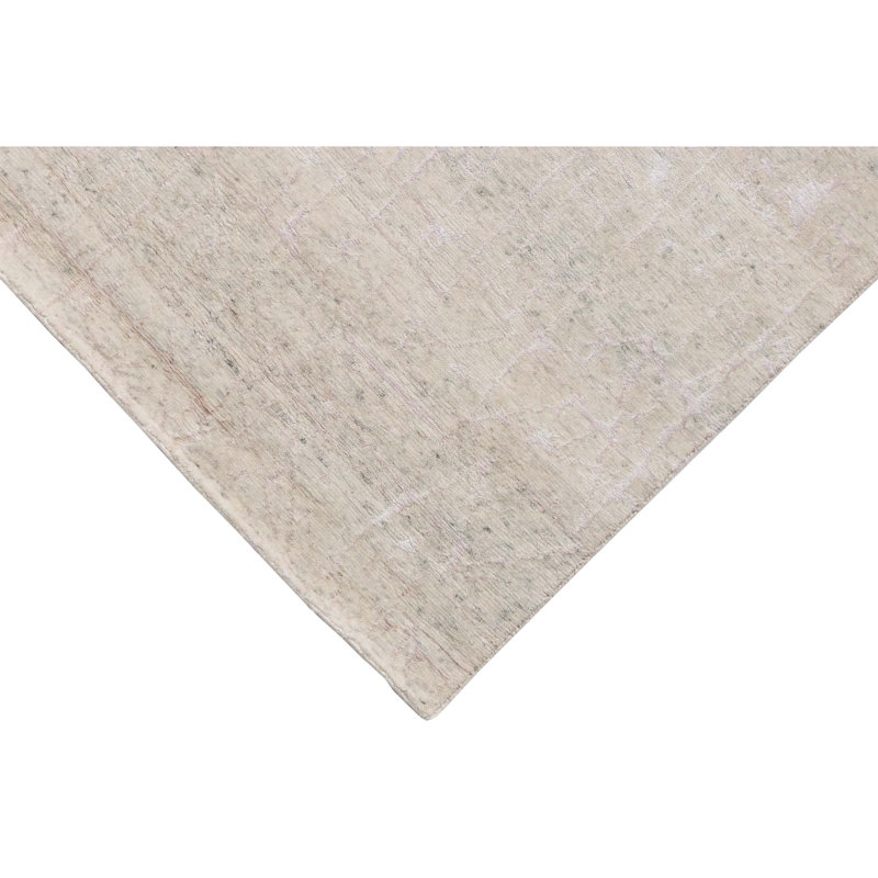 Tapis ivoire / naturel de haute qualité noué à la main, Rectangulaire 8 pi x 10 pi