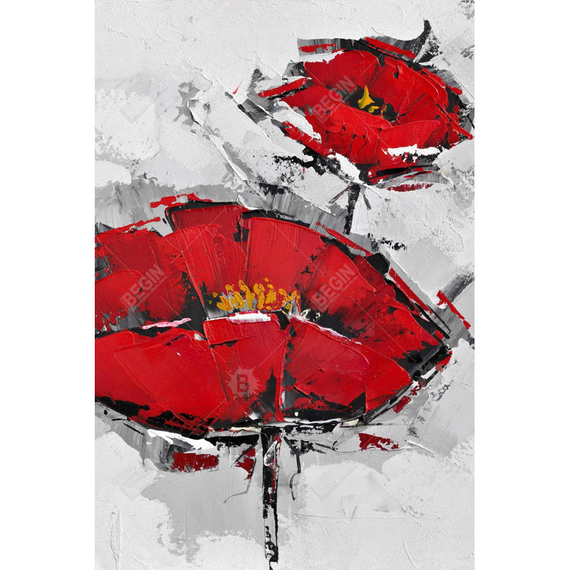 " Texturized Red Poppies "