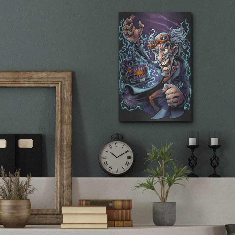 «Mad Scientist» par Flyland Designs, art mural en métal, H 16 po x l 12 po