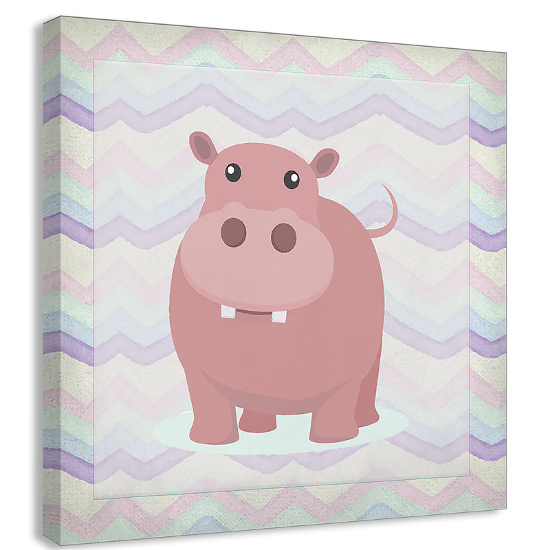 Adhésif décoratif rose Hippo Time, Canevas, H 24 po x l 24 po x P 1,5 po