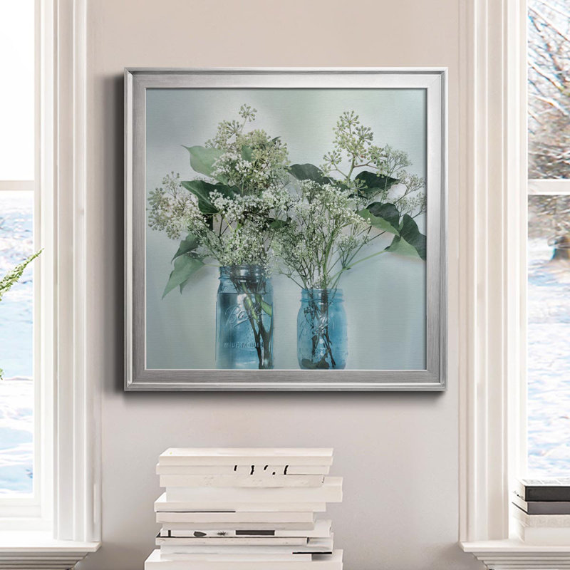 Toile encadrée Bloomin 'Wild I-Premium - prête à être accrochée, H 26,5 po x l 26,5 po x P 1,5 po, Argent