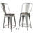 Modern Silver 24" Counter Stool with Elm Wood Seat for Comfort-637441790-644447179