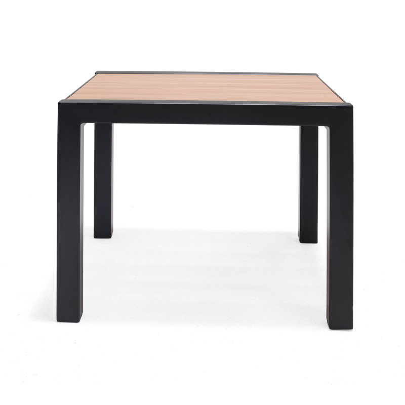  Bora 100% Maintenance Free Aluminum Outdoor Patio Side Table, Black
