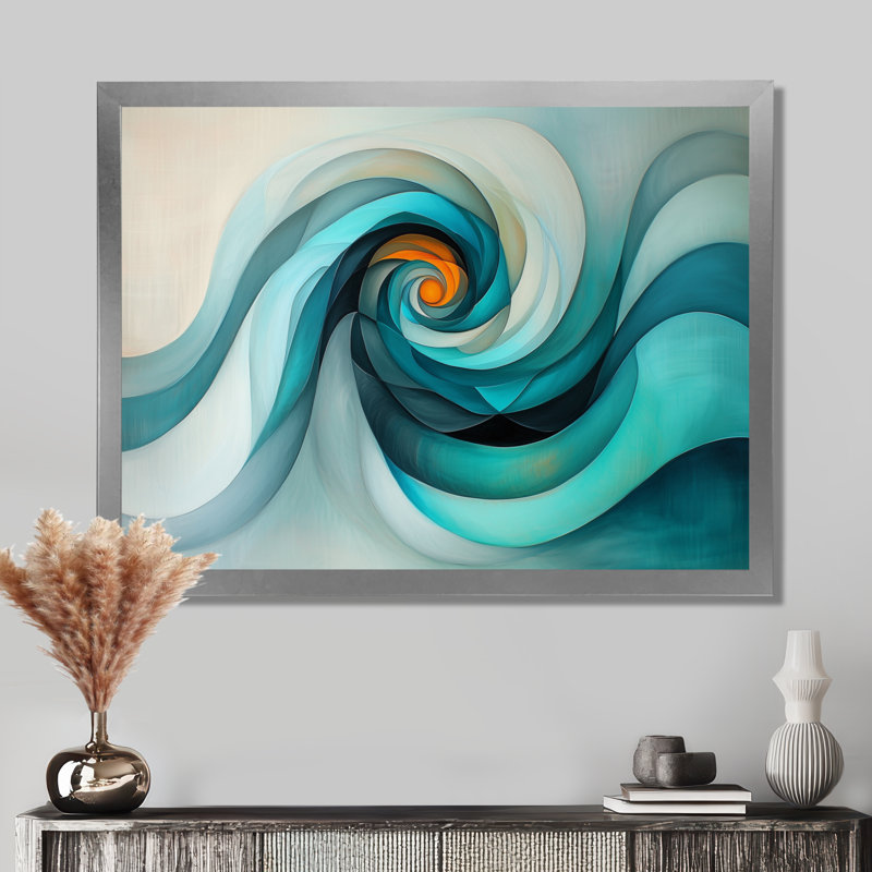 Ombeline - Abstract Large Wall Art, H 24 po x l 32 po, Cadre simple, Argent argent