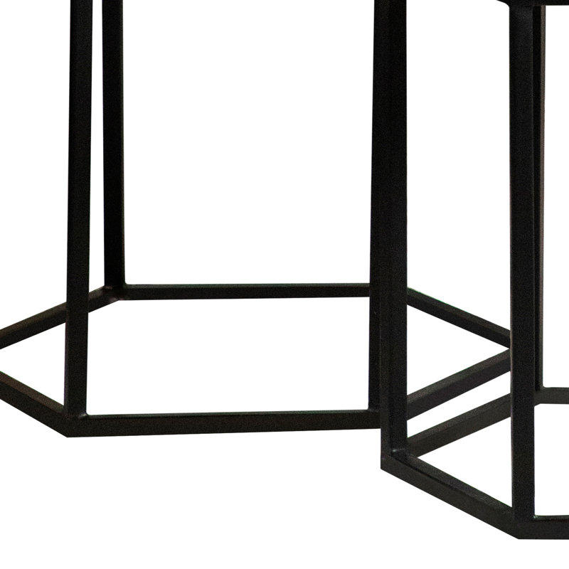Zaelek Solid Wood Top Nesting Tables