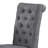 Jie 25 Inch Dining Chairs, Set of 2, Tufted Gray Upholstery, Rolled Top, Black Wood