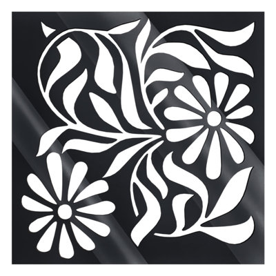 Barryton Decorative Fretwork Acrylic Wall Panels, Large, 23 3/8"W x 23 3/8"H x 1/8"T, Black