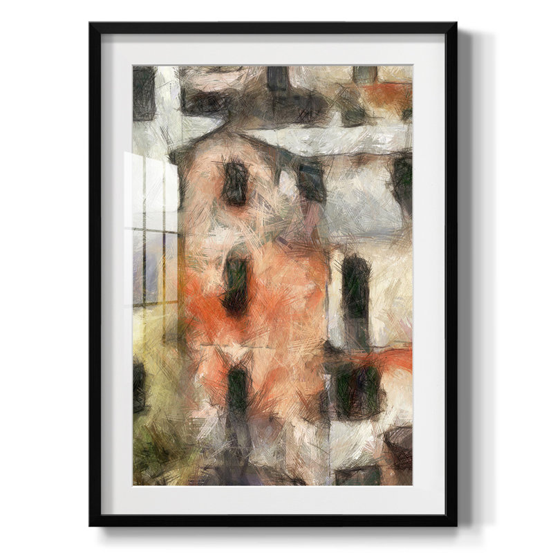 Stacked House IV - Impression encadrée, H 28,5 po x l 20,5 po, Noir