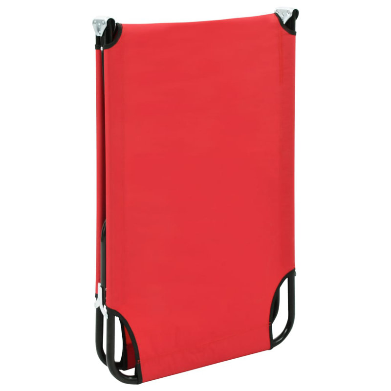 Lit de camp pliant d'extérieur Gosdon, Rouge