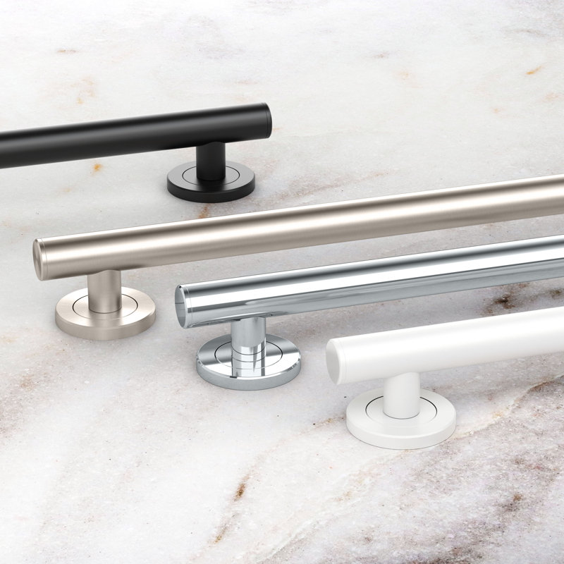 Latitude II Stainless Steel Wall Mount Grab Bar | ADA Compliant Safety Bar For Bathroom, 18", Matte Black