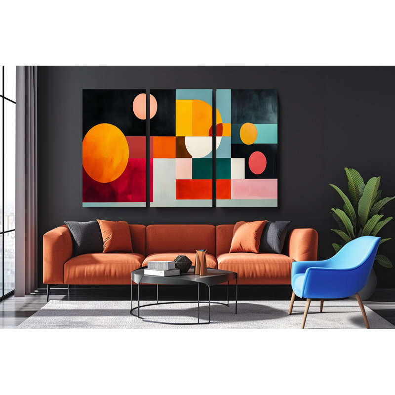 Reproduction d'art sur toile, "Triptych", reproduction d'art sur toile, H 36 po x l 72 po