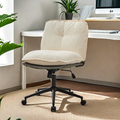 Chaise de bureau Kalianna blanche et brune