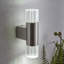 Ruppert Polished Stainless Steel 2 - Bulb 23cm H Integrated LED Crystal Glass Outdoor Armed Sconce