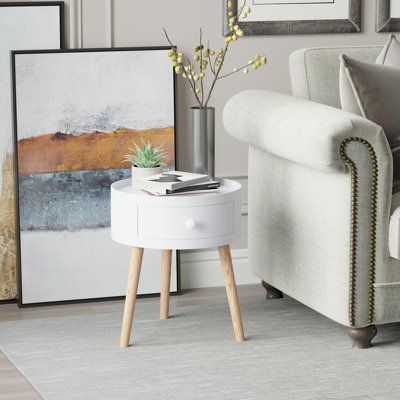 Thomas Coffee Table Furniture Round Corner Storage Unit Side White Office