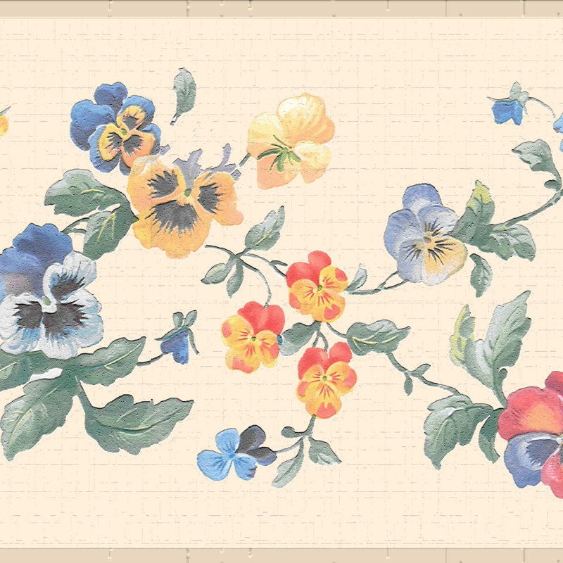 Bordure de papier peint à peindre L 15 pi x l 7 po Flowers on Vines