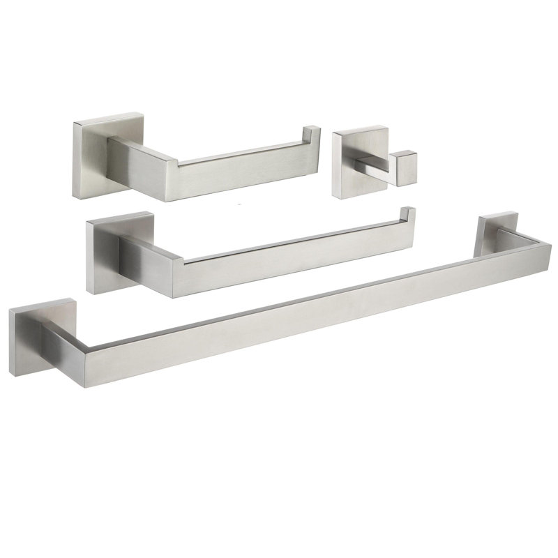 4 - Piece Bathroom Hardware Set, Brushed Nickel