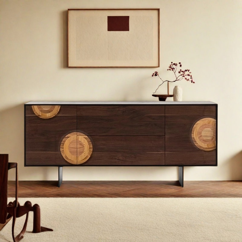 Buffet minimaliste de style rétro, H 27,56 po x l 62,99 po x P 17,72 po