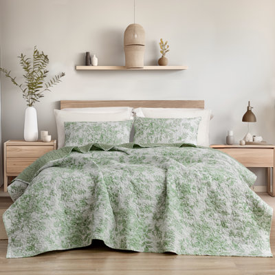 Ensemble de courtepointe en mélange de coton 3 pièces Wonderful Floral