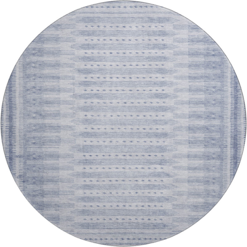 Premium Machine Washable Mayfield Border Rug, Round 8'
